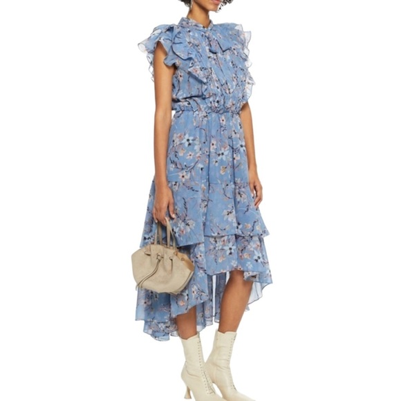 Walter Baker Jayda Ruffled Floral High-low Dress Size 2 - Picture 13 of 16